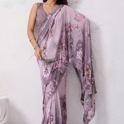 Mitera Floral Beads and Stones Pure Georgette Saree image 2