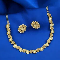 Women Click Stone-Studded Copper Jewellery Set image 2