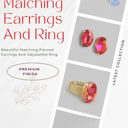 ORANGENYSHA Gold-Plated Artificial Stone Studded Jewellery Set With Cuff Bracelet image 3