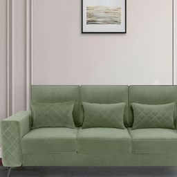 Duroflex Eden 3 Seater Premium Fabric Sofa With Cushion (Jade Green)-picture-23