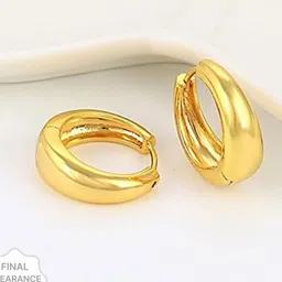 SHREE KRISHNA SHOPPING Gold Plated Brass Hoop Earrings-image-43