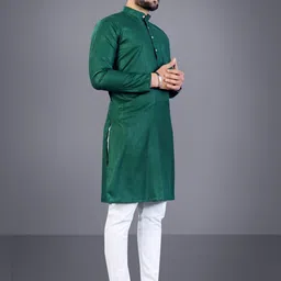 KRUDHA Men Thread Work Pathani Kurta image 4