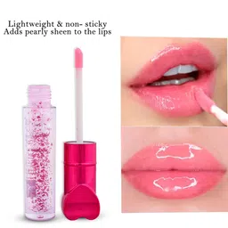 Adbeni Glittery Color Changing Lip Gloss For Dry & Chapped Lips - 10ml - Pink Heart image 2