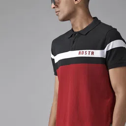 Roadster Men Colourblocked Polo Collar T-shirt-picture-27