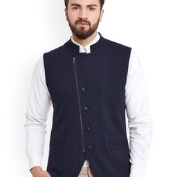 Hypernation Navy Nehru Jacket-picture-17