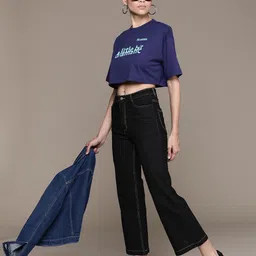 Roadster Women Flared High-Rise Stretchable Jeans-image-2