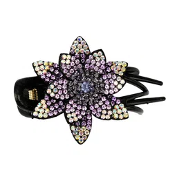 MIZORRI Women Purple & Black Embellished French Barrette-image-37