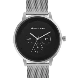 GIORDANO Men Black Dial & Silver Toned Bracelet Style Straps Analogue Watch GD-50005-11-image-62