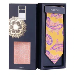 PELUCHE Yellow Printed Broad Tie image 3