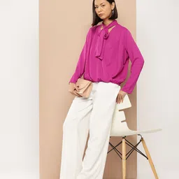 her by invictus Tie-Up Neck Flared Sleeve Top image 5