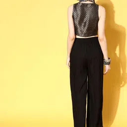 Moda Rapido Women Black Embellished Top with Solid Palazzos image 4