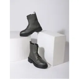Truffle Collection Green Solid Boots-picture-31