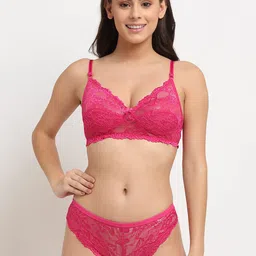 Friskers Women Pink Lace Lingerie Set OD-310-07-30-image-0