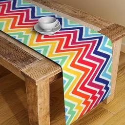 Alina decor Red & Blue Digital Printed Chevron Table Runner image 1