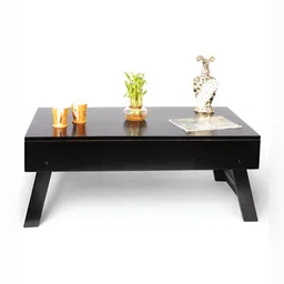 Ikiriya Black Wood Contemporary Dark Mahagony Finish Rectangle Coffee Table image 4