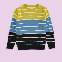 Pantaloons Baby Kids Multicolor Striped Full Sleeves Sweater image 1