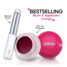 Nykaa Cosmetics Whipped Pudding Blush Pot - Whisk & win & Silicone Applicator image 1