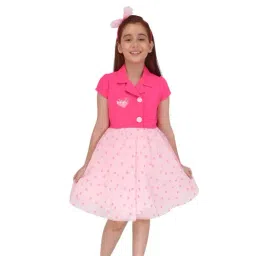 Cutecumber Girls Fuchsia Regular Fit Embellished Dress-picture-30