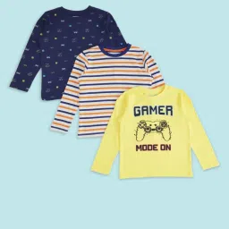 Pantaloons Baby Kids Multicolor Cotton Printed Full Sleeves T-Shirt image 1