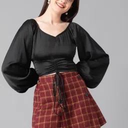 Kotty Black Slim Fit Crop Top image 1