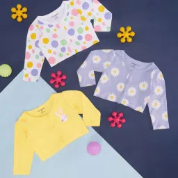 Pantaloons Baby Multicolor Cotton Printed Full Sleeves T-Shirt (Pack of 3) image 1