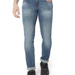 Spykar Blue Cotton Slim Fit Jeans-image-7