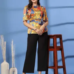 Melon By plusS Mustard Printed Top image 5