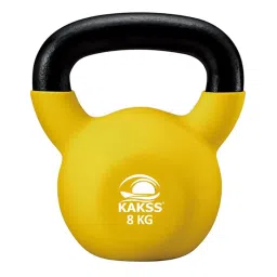 KAKSS Neoprene Half Coating Kettlebells (Yellow) Size - 8KG image 1