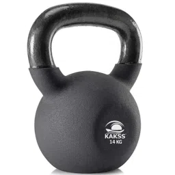 KAKSS Vinyl Half Coating Kettlebells (Black) Size - 14KG image 1
