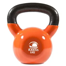 KAKSS Vinyl Half Coating Kettlebells (Orange) Size - 6KG image 1