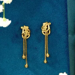 P.N.Gadgil Jewellers 22KT (916) BSI Gold Serene Spirals Dangler Earring for Women-picture-34
