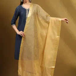 Biba Beige Woven Design Dupatta-image-33