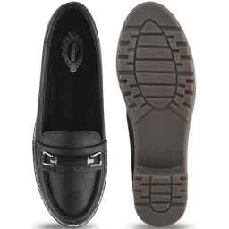 Shoetopia Women's Black Casual Loafers image 4