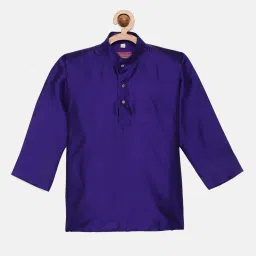 THANGAMAGAN Kids Violet  Solid Full Sleeves Kurta image 1