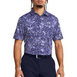 Under Armour Blue Slim Fit Printed Sports Polo image 1