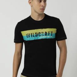 Wildcraft Black Cotton Regular Fit Printed T-Shirt-picture-28