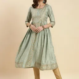 Rangita Mint Green Printed Flared Kurta image 1