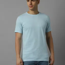 Louis Philippe Jeans Blue Cotton Slim Fit T-Shirt image 1