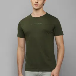 Louis Philippe Jeans Green Cotton Slim Fit T-Shirt image 1