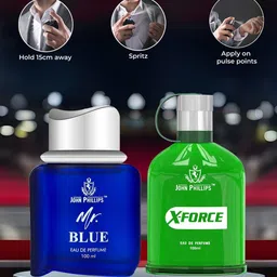 JOHN PHILLIPS Mr Blue & X Force Set Of 2 Long Lasting Eau De Parfum  100 ml Each-image-56