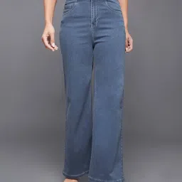 Miss Chase Blue Relaxed Fit High Rise Stretchable Jeans image 1