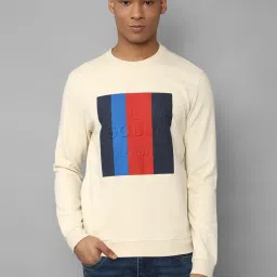 Allen Solly Beige Cotton Regular Fit Colour Block Sweatshirt image 1