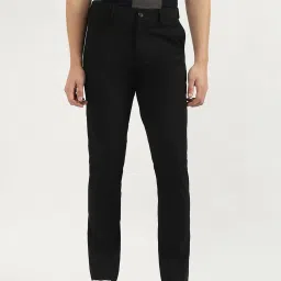 United Colors of Benetton Black Polyester Viscose Blend Slim Trousers image 1