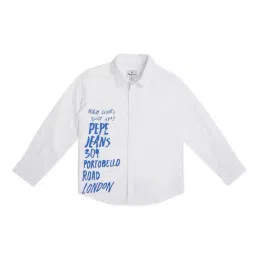 Pepe Jeans Kids White Printed Full Sleeves Shirt-picture-20