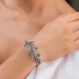 Shaya 92.5 Sterling Silver Unravel Oxidized Bracelet for Women-picture-22