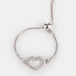 Shaya 92.5 Sterling Silver A Piece Of Me Heart Ring for Women-picture-21