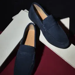 Woodland Men's Navy Casual Loafers-image-1