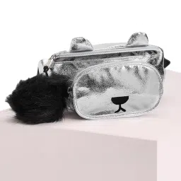 Pantaloons Junior Silver Shimmer Small Belt Bag image 1