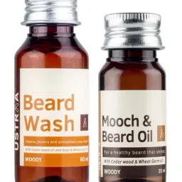 Ustraa Beard Oil Woody & Beard Wash Woody-image-1