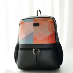 Zouk Office GeoOptics Multicolor Jute Printed Laptop Backpack - 16.6 Ltrs-picture-16